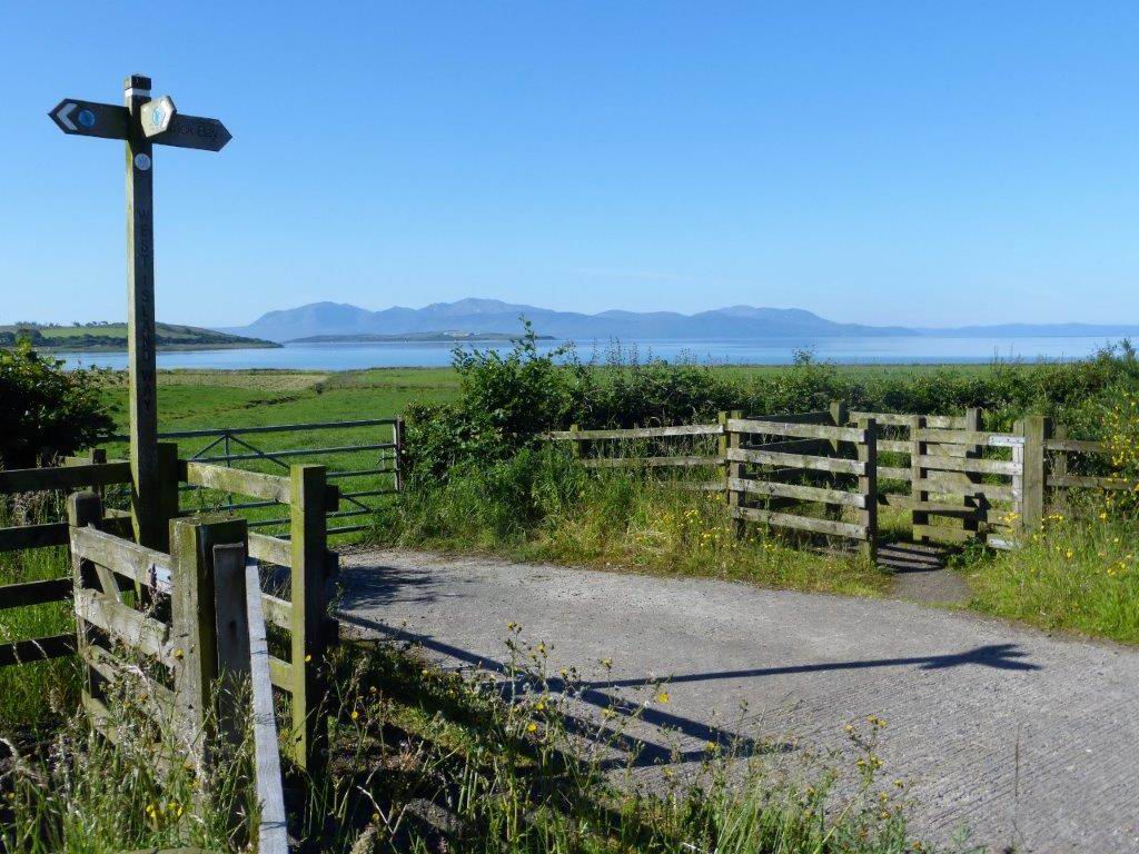 Nearing the end of the track, Arran in the distance